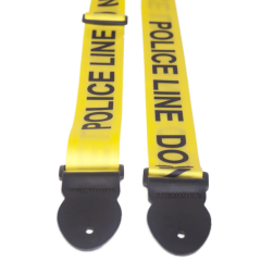 LeatherGraft 2" Graphic Webbing Guitar Strap Police Line Yellow