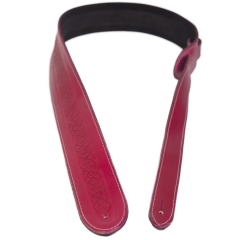 LeatherGraft Celtic Embossed Red Guitar Strap